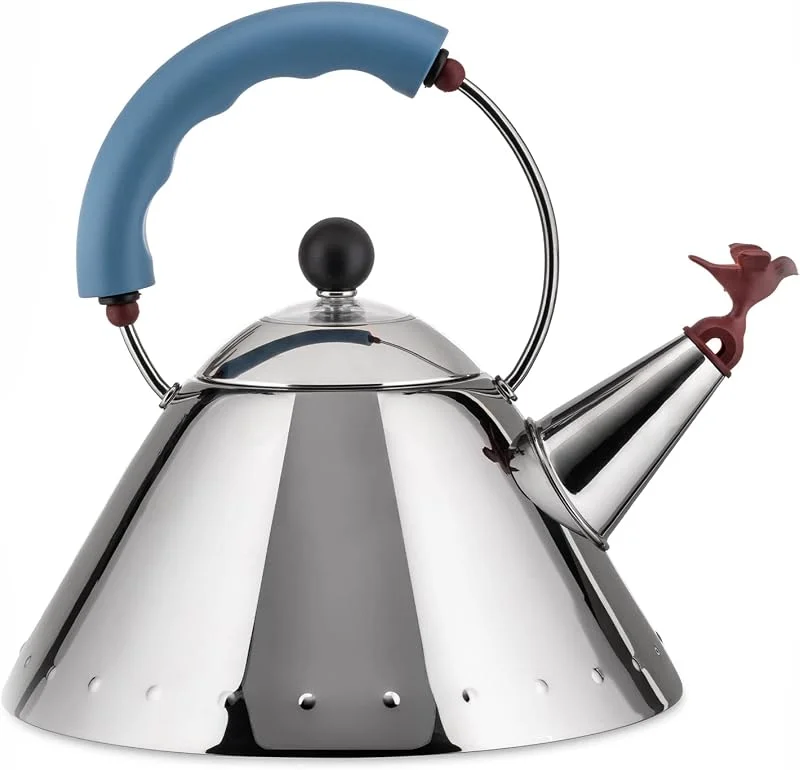 Alessi 9093 B vattenkokare med visselpipa, blå — Kök & Hushåll
