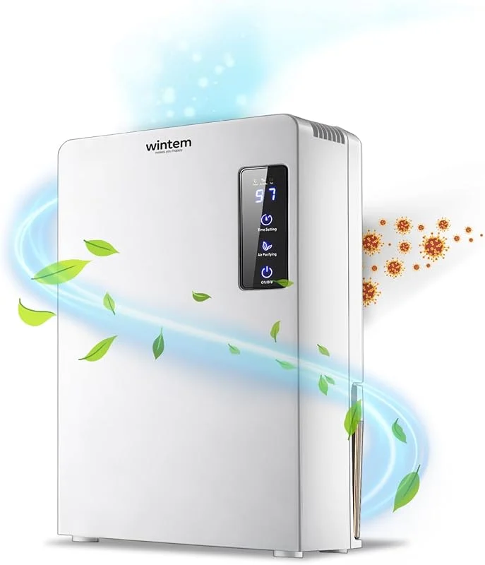 Urano Bärbar Kompakt Avfuktare Med Luftfuktare Funktion Intelligent 70 Watt Tank 2200 ml med larmsystem — Hushållselektronik