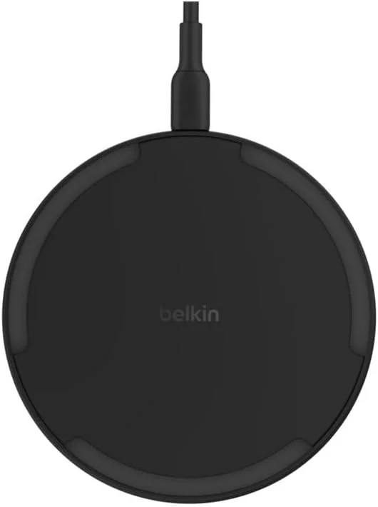 Belkin 15 W trådlös laddare, laddningsstation för iPhone 16, iPhone 15, 14, 13 Series, AirPods, Samsung Galaxy S25, Galaxy S24, Pixel - kabel ingår (utan strömkälla) - svart — Mobil och surfplatta