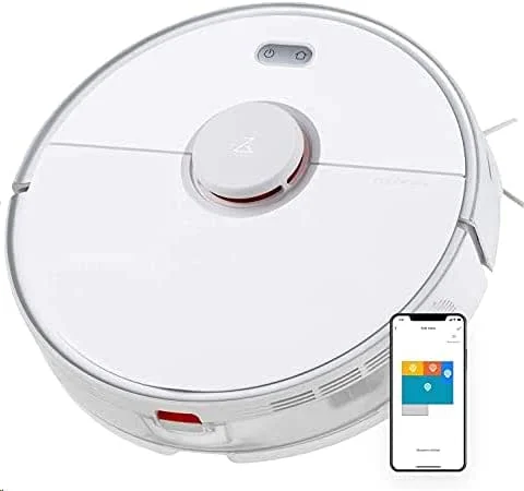 Roborock dammsugare S5 Max med rengöringsfunktion, 2000 Pa, robotdammsugare med app för djurhår, matta, vit — Hushållselektronik