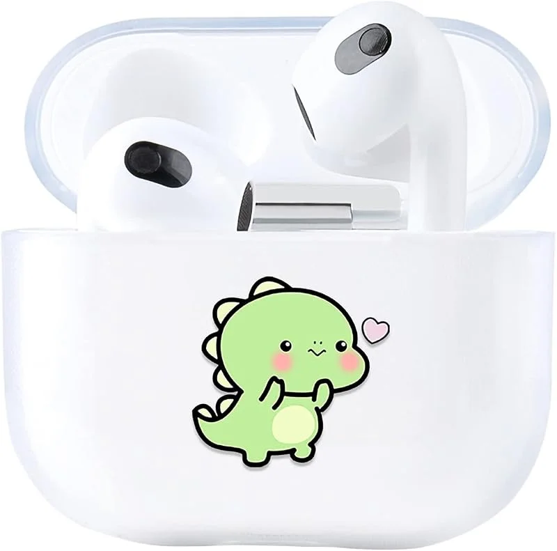 AKABEILA Fodral för AirPods Pro 3 2025, mjukt TPU, klart skyddsfodral, sött mönster, Air Pods Pro 3-generationens butiksfodral, stötsäkert front LED, synligt — Mobil och surfplatta