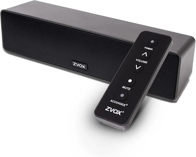 ZVOX AccuVoice AV100 kompakt TV-soundbar-högtalare med 6 nivåer av röstboost, svart — TV och streaming