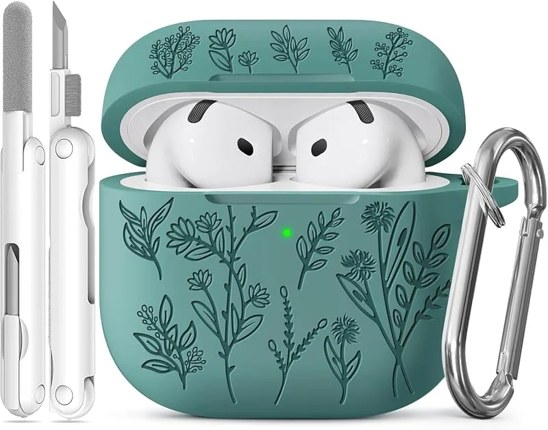 Fodral för AirPods 5, 4 med Förtjusande Gräs Mönster (Tallgrönt) — Mobil och surfplatta