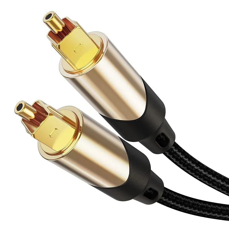 CableCreation optisk kabel 4, 5 m, digital ljud Toslink-tråd [24K guldpläterad, flätad] fiber spdif bly hane för LG, Samsung, Sony Sound Bar, TV, hemmabio, PS4, Xbox, mottagare, preamp, DAC, tuner — TV och streaming