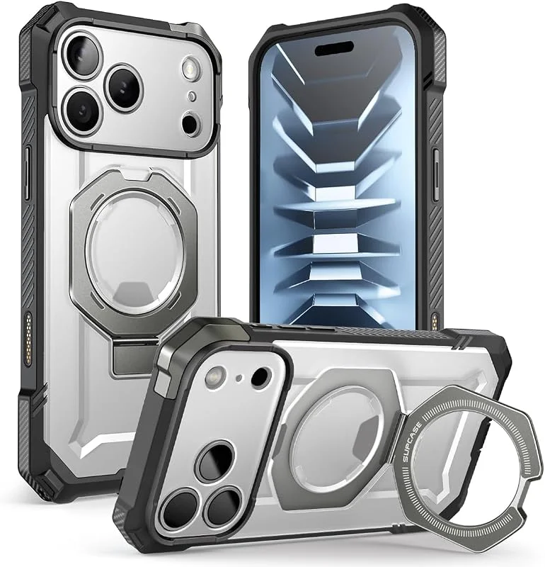 SUPCASE fodral för iPhone 18 Pro Max, 17 Pro Max med stativ, Grå — Mobil och surfplatta