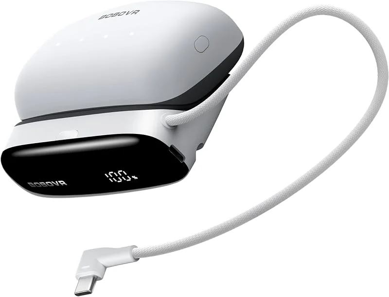 BOBOVR PD100 2-in-1 Charging Dock & 30W USB-C PD Power Bank for B100 Battery – Two-Way Fast Charge, Built-in Cable, Multiple Ports (Combo (Dock + 1× B100 Battery)) — Mobil och surfplatta