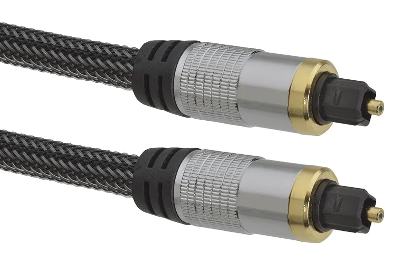 Aricona Toslink-kabel – 1 m – optisk digital kabel Toslink till Toslink – ljudkabel för soundbar, hifi- och hemmabiosystem – professionell serie — TV och streaming