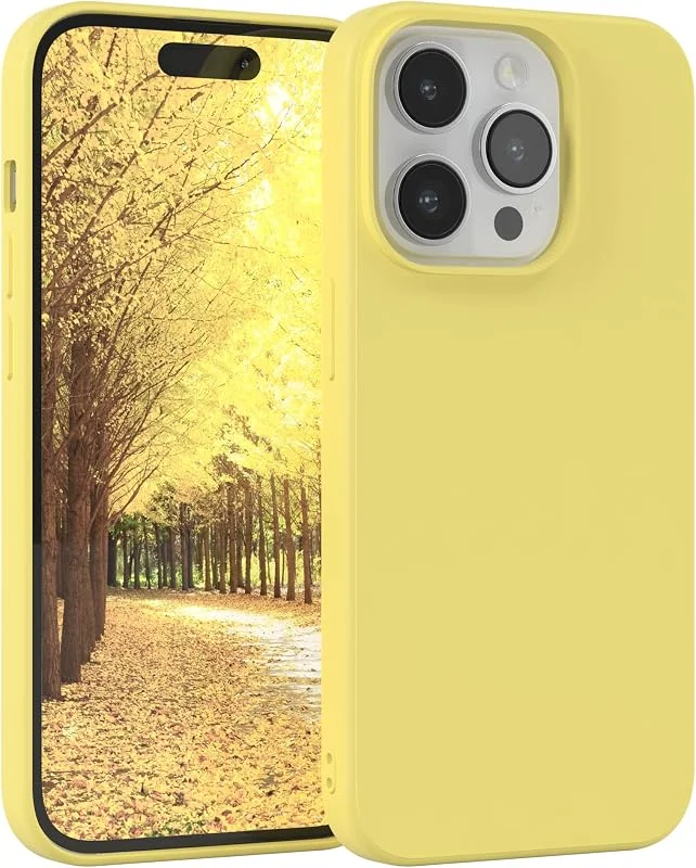 EAZY CASE Silikonfodral kompatibelt med iPhone 14 Pro i Gul — Mobil och surfplatta
