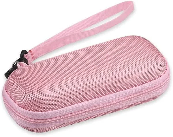 AGPTEK Styvt EVA-hårdvarufodral för digital och Mp3 diktafon, stötsäkert och vattentätt skydd för förvaring och skydd av Mp3, hörlurar(kompatibel med 2, 4 tums stor MP3-skärm)-rosa — Portabel digital och ljud