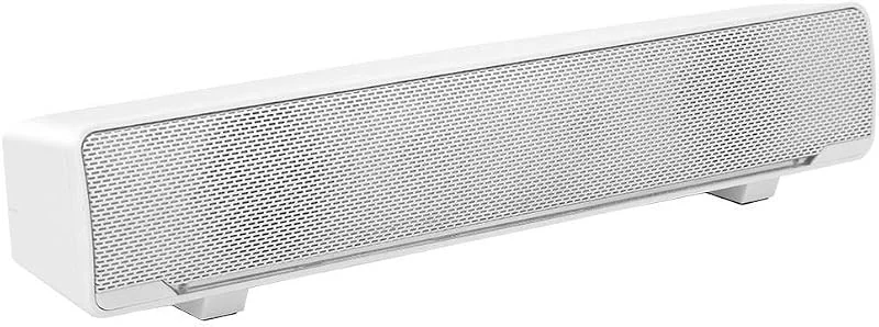 USB soundbar, trådbunden stereo soundbar musikspelare bas surroundljudbox 3, 5 mm ingång för stationär, bärbar dator, TV, smartphone, surfplatta, MP3, MP4 (vit) — Hörlurar och ljud