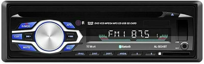 trådlös bilstereo med Bluetooth DVD CD-spelare MP3 stereo bil handfree autoradio ljudradio 5014 bilstyling med fjärrkontroll 1 Din 12 V — Portabel digital och ljud