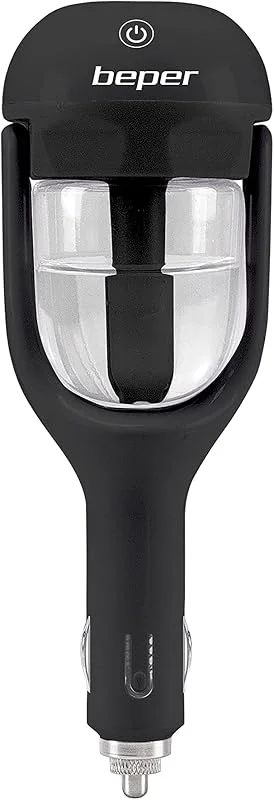 BEPER P205DIF100 Auto Aroma Diffuser, Luftfuktare, 25 ml, 1, 5-2 W, Tiltbar upp till 180, Anti-drop-stängningssystem, Touch-knapp, Kontinuerlig eller intermittent nebulisering, 12V-kontakt, Svart — Hushållselektronik