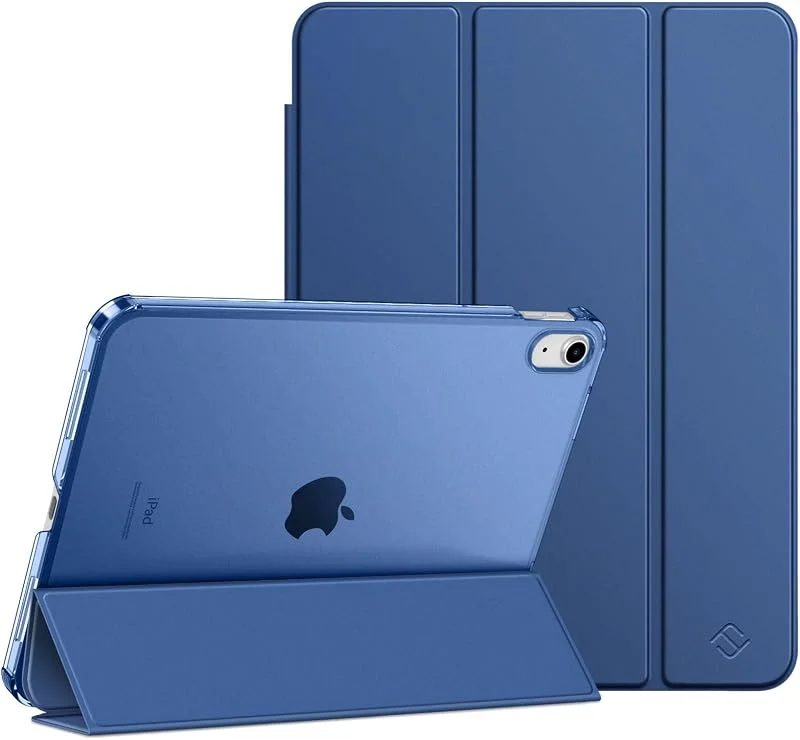 Fintie Fodral för iPad 11th Generation 11" 2025 (A16), iPad 10th Generation 10, 9" 2022 – genomskinligt hårt skal frostat, tunt och lätt vikbart fodral, marinblått — Mobil och surfplatta
