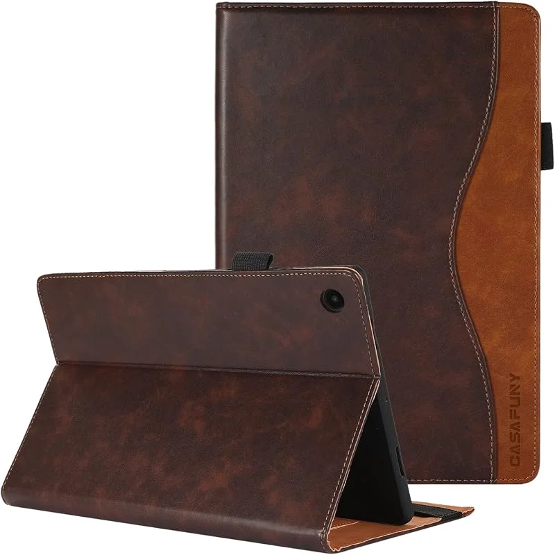 CASAFUNY Fodral för Samsung Galaxy Tab A8 10.5 2021 PU-läderfodral fodral för Samsung Galaxy Tab A8 10, 5" SM-X200, X205, X207, brun — Mobil och surfplatta