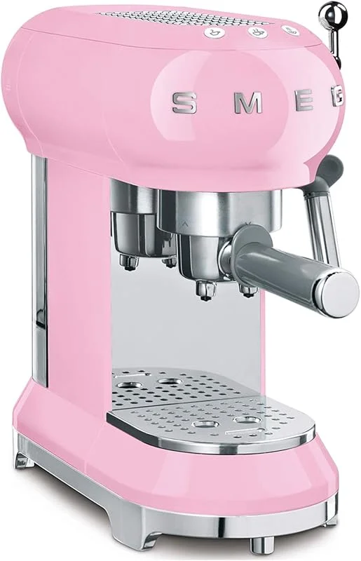 Smeg ECF01PKEU espresso-, kaffemaskin, ros — Kök & Hushåll