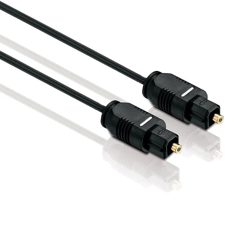 PerfectHD Högkvalitativ svart Toslink-kabel, 2, 2 mm diameter, optisk digitalkabel för TV, soundbar, AV-mottagare, hemmabio – 1, 5 meter — TV och streaming