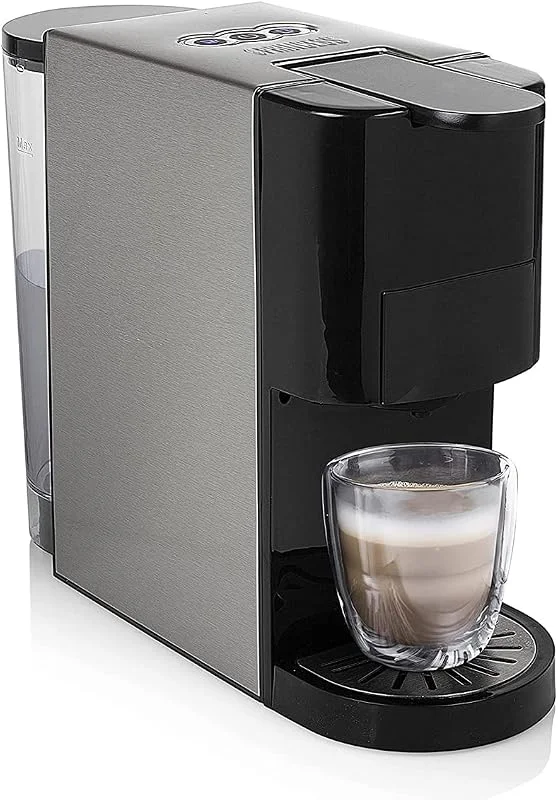 Princess Multikapsel Kaffemaskin 4, I, 1, 1450 Watt, Kapsel, Pads, Malt Kaffe, Bpa, Fritt, 249450, 01.249450.01.001, 800 Ml, Svart, Silver — Kök & Hushåll