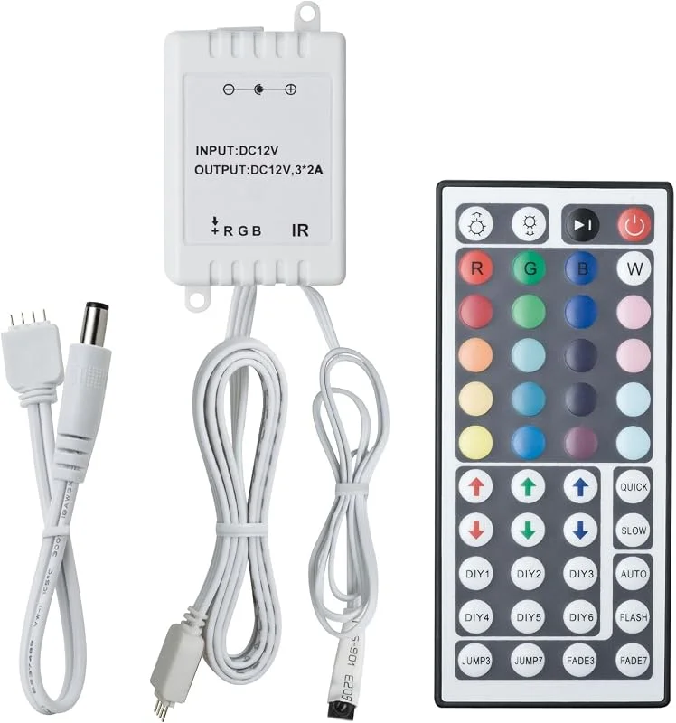 Paulmann 70202 YourLED RGB-styrenhet för LED Strip med IR-fjärrkontroll Stripe-tillbehör Vit plast 12V DC Omkoppling Dimring Styrning Programmering — Smart belysning