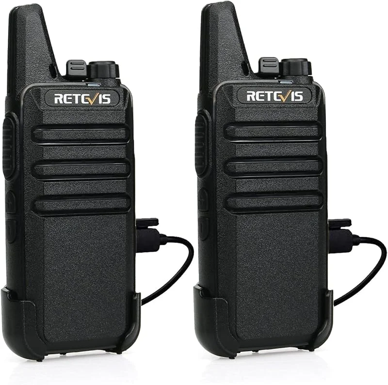 Retevis RT622 Walkie Talkie Mini, Professionella CTCSS, DCS PMR446-Radio, VOX Skannings Monitor, Licensfria, Uppladdningsbara Walkie Talkies med USB-Laddare, för Familjer (Svart, 1 Par) — Portabel digital och ljud