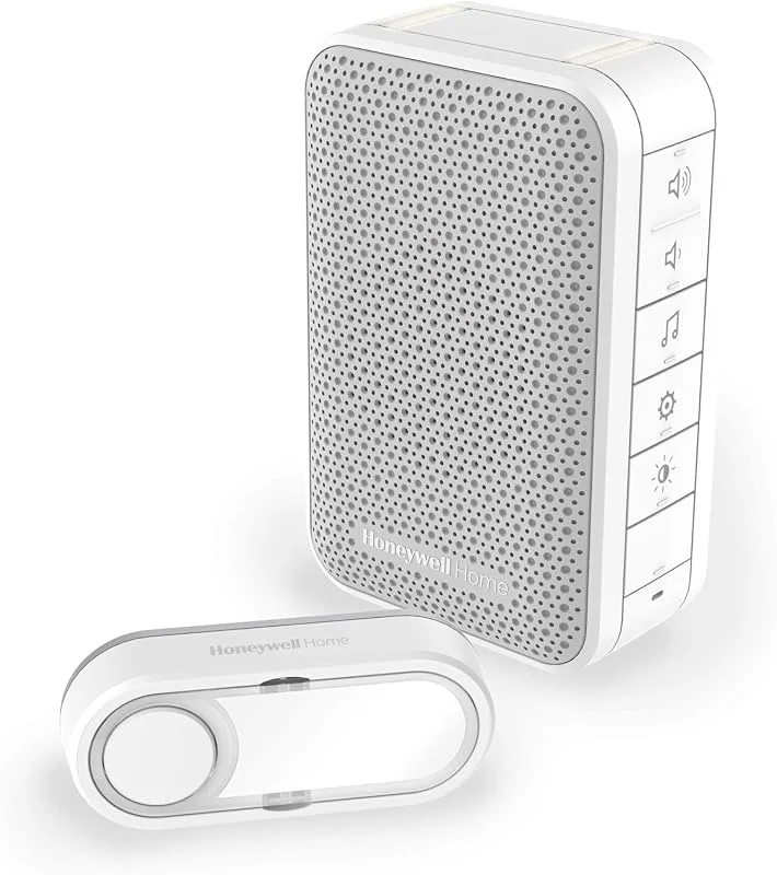 Honeywell Home DC313S serie 3 bärbar, trådlös LED-gong med ringknapp (vit) — Smarta hem