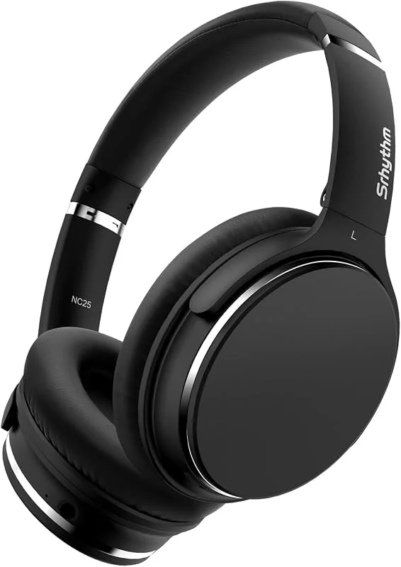 Srhythm NC25 Noise Cancelling Headphones Bluetooth 5.3, Lättviktigt Trådlöst Headset Over-ear Med Låg Latenstid, 50 Timmars Speltid, Memory Protein Ear Cups — Hörlurar och ljud