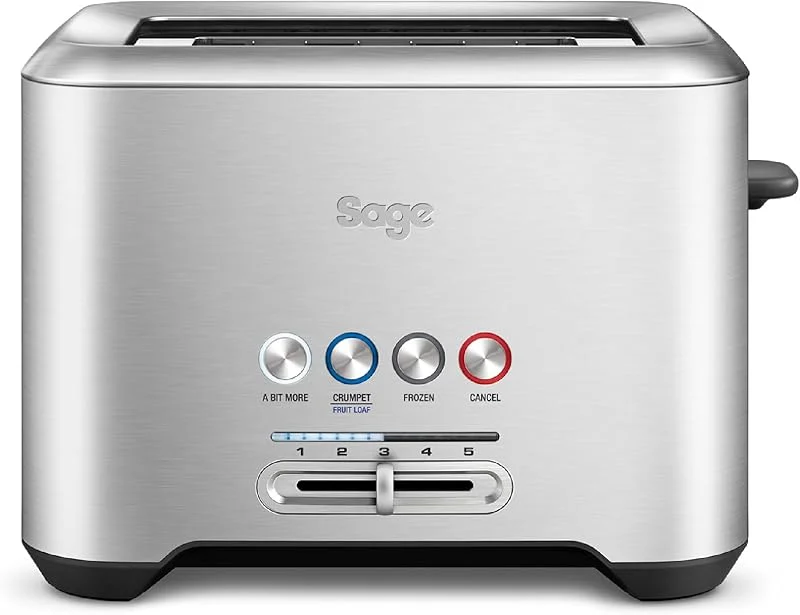 Sage - The 'A Bit More' Toaster - Brödrost för 2 skivor, frallhållare, 4 inställningar, enkel rengöring - Borstat rostfritt stål — Kök & Hushåll