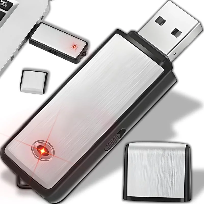Retoo Diktafon USB Digital med 8 GB, röstaktivering, inspelningsenhet för föreläsning, intervju, möte, miniröstinspelare med röstaktiverad — Portabel digital och ljud