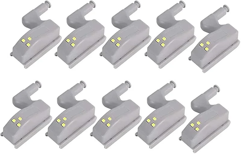 POFET 10 st LED-sensorlampa med gångjärn för köksskåp, skåp, garderob, nattlampor, nattlampor till vardagsrum, sovrum, garderob — Smart belysning