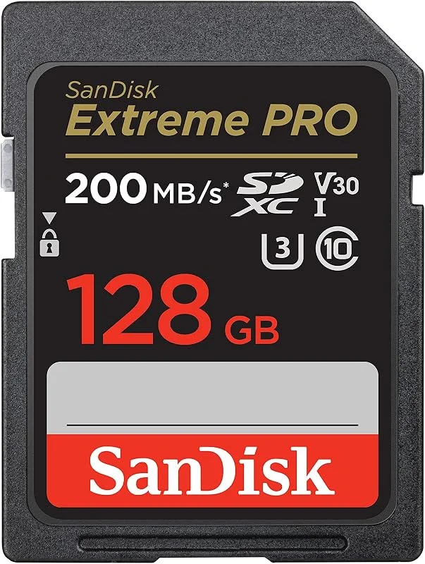 SanDisk 128 GB Extreme PRO SDXC-kort + RescuePRO Deluxe, upp till 200 MB, s, UHS-I, klass 10, U3, V30 — Laddning och kablar