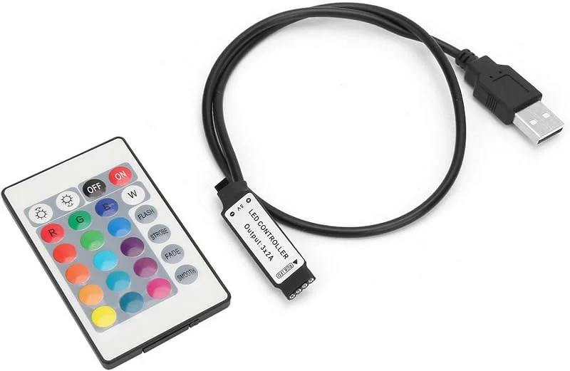 Trådlös fjärrkontroll 24, speciell belysning LED-band RGB LED-tangenter Light Strip USB 6A Light Strip 5-24V (linjelängd 0, 5 m) — Smart belysning