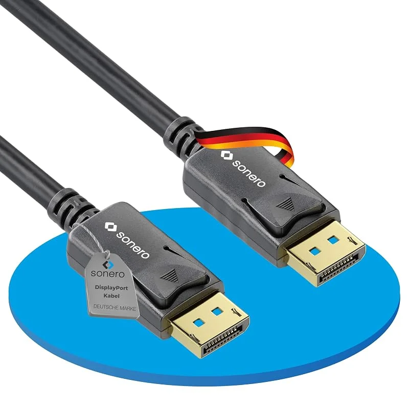 sonero® 1, 50 m DisplayPort-kabel 1.2, DisplayPort till DisplayPort, 4K 60 Hz, 2K 144Hz, svart — Datortillbehör