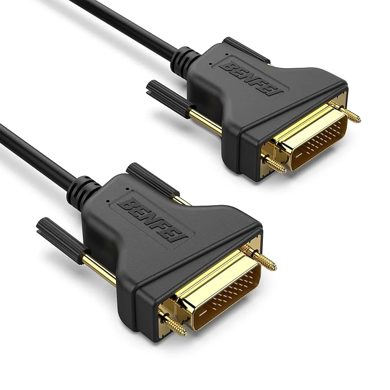 DVI till DVI-kabel, BENFEI 4, 5 meter DVI-D 24 + 1 guldpläterad kabel, dubbel länk stöder hög upplösning 2560 x 1600 för spel, DVD, bärbar dator, HDTV — Portabel digital och ljud