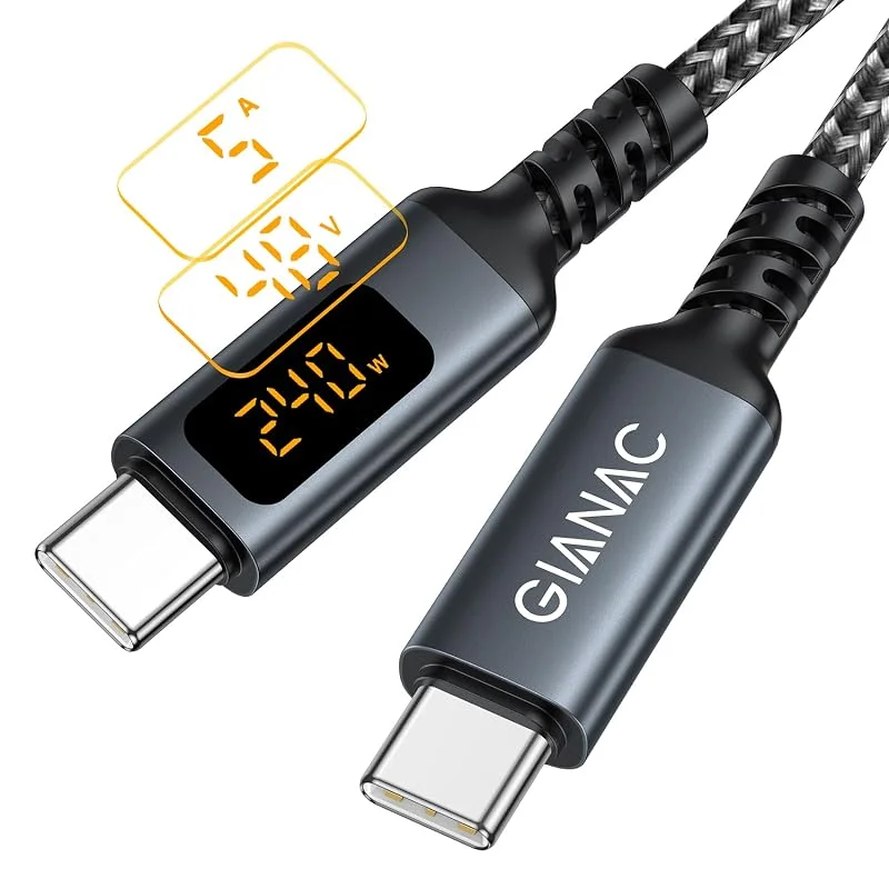 GIANAC USB C till USB C-kabel 240W 1M, snabbladdningskabel USBC-laddningskabel — Mobil och surfplatta