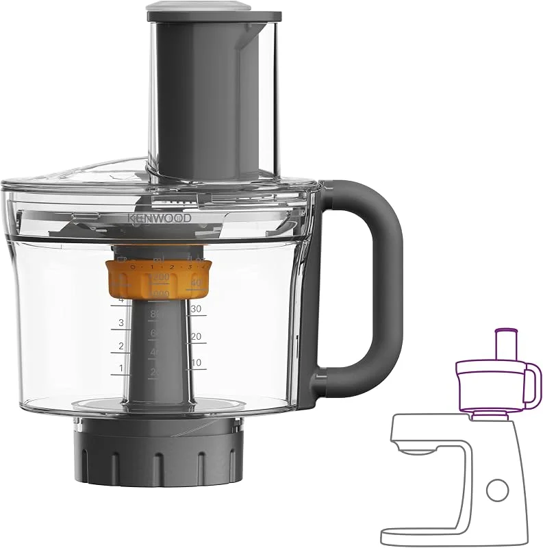 Kenwood MultiPro Food Processor KAH65 000PL, knådningstillbehör, 5 skärskivor med justerbar skivskiva, ExpressDice-system, kapacitet 1, 2 l, tillbehörsväska, silver — Kök & Hushåll