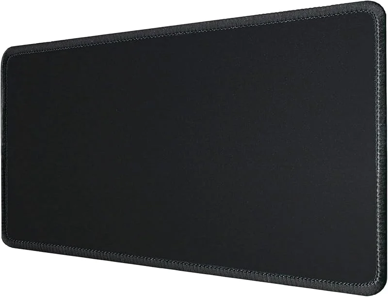 Silmo Musmatta XL 90 x 30 cm, sydda kanter - Musmattor i tyg halkfri och tyst, Svart - för gaming, kontor, hemmakontor - tvättbar, rullbar - kantsöm — Datortillbehör