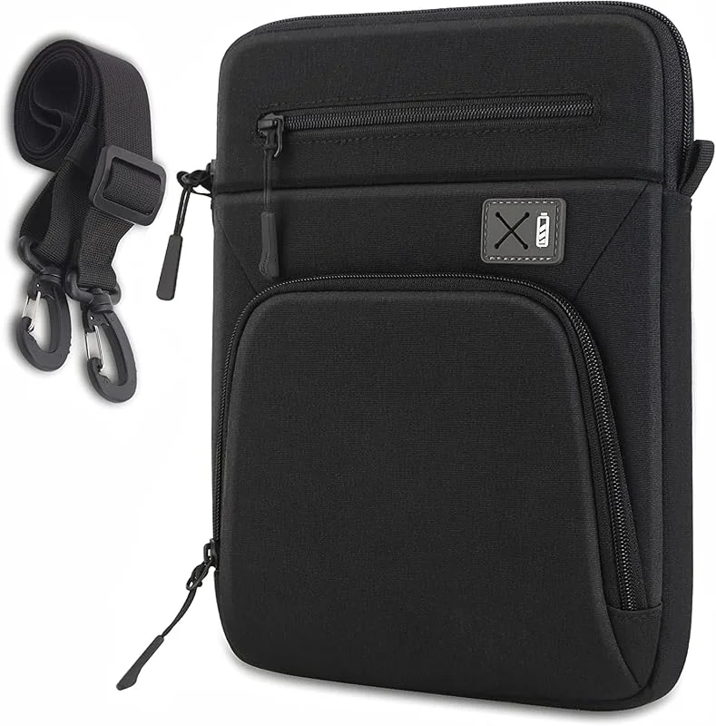 SIMTOP Surfplatta axelväska 32, 9 cm (12, 9 tum), axelväska för män kompatibel iPad pro 12, 9 fodral, iPad bärväska surfplatta tillbehör vattentät (svart) — Mobil och surfplatta