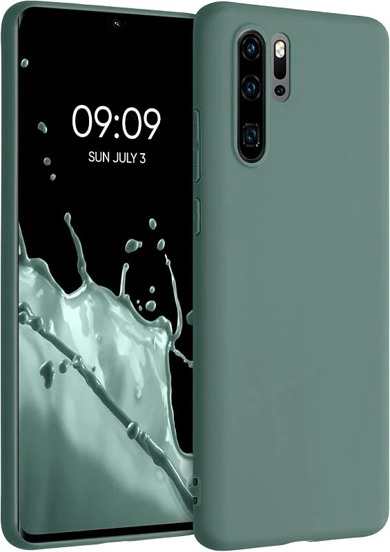 kwmobile Fodral kompatibelt med Huawei P30 Pro skal - mjukt silikonskyddsfodral - grangrönt — Mobil och surfplatta