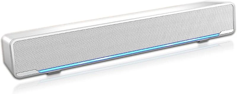 Datorhögtalare, USB trådbunden stereo Soundbar musikspelare Bass Surround Sound Box 3, 5 mm ingång för PC-mobiltelefoner(vit) — Hörlurar och ljud