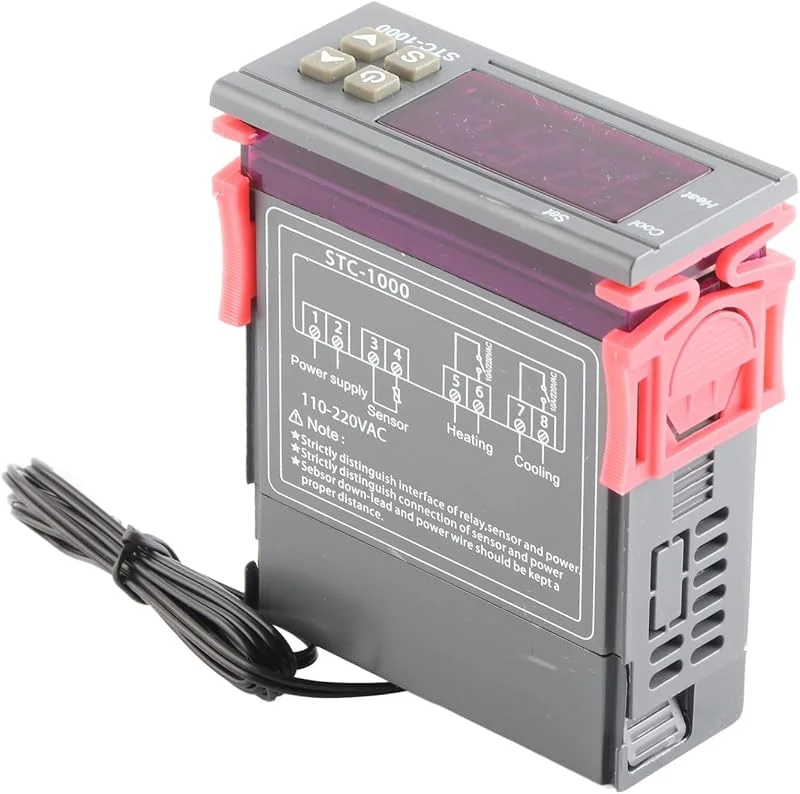 STC-1000 Digital Termostat, Smart Uppvärmning, Kylning, Temperaturregulator för Värmepump, AC110-240V, -50°C till 110°C, ABS Flamskyddande Material — Smarta hem