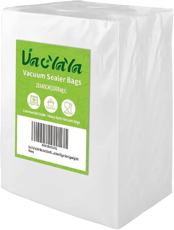 100 påsar 28x40cm vakuumförslutare för mat, frysförvaringspåsar, vakuumförslut matpåsar med BPA-fri — Kök & Hushåll