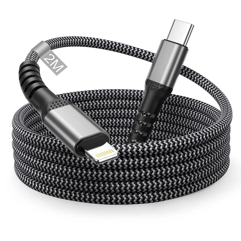 USB C Lightning kabel 2 m, MFi-certifierad iPhone laddningskabel USB C Lightning kabel USB C laddningskabel iPhone snabbladdningskabel nylon iPhone USB C-kabel för Apple iPhone 14 Pro Max, 14 — Mobil och surfplatta