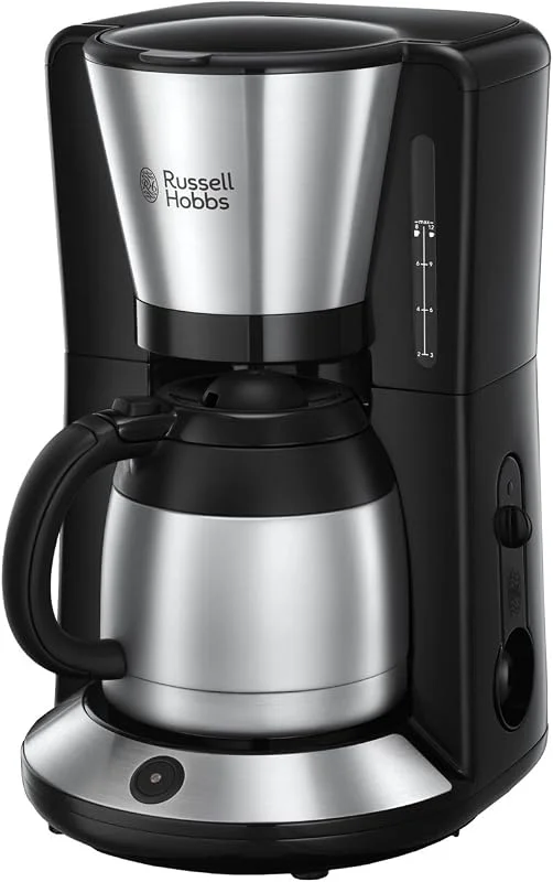 Russell Hobbs kaffebryggare, 1.0l termoskanna, upp till 8 koppar, automatisk avstängning, droppstopp, 1100W, filterkaffe, rostfritt stål, Adventure 24020-56 — Kök & Hushåll