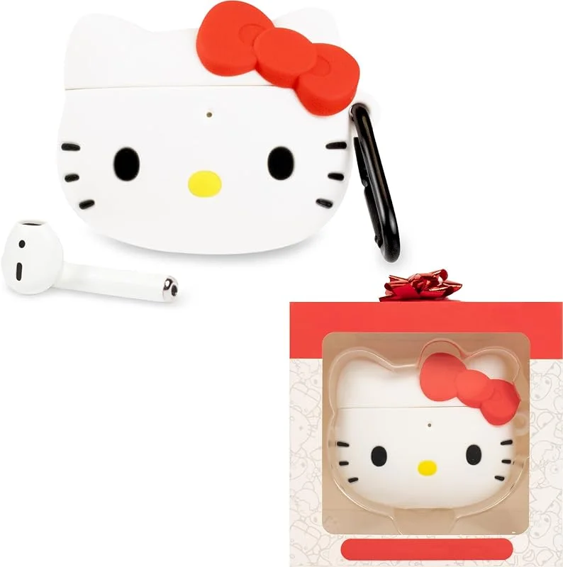 iFace x Sanrio sött silikonskyddsfodral designat för AirPods 1, 2 fodral [karbinhake ingår] [Trådlös laddning kompatibel] - Hello Kitty — Mobil och surfplatta