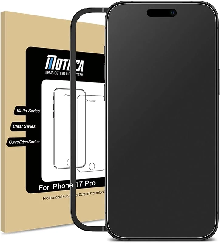 Mothca Matte Skärmskydd för iPhone 17 Pro – 9H Matt Glas, Anti Reflex Anti Fingeravtryck Screen Protector med Silkeslen Känsla och Reptåligt Skydd, Perfekt för Gaming, Utomhus — Mobil och surfplatta