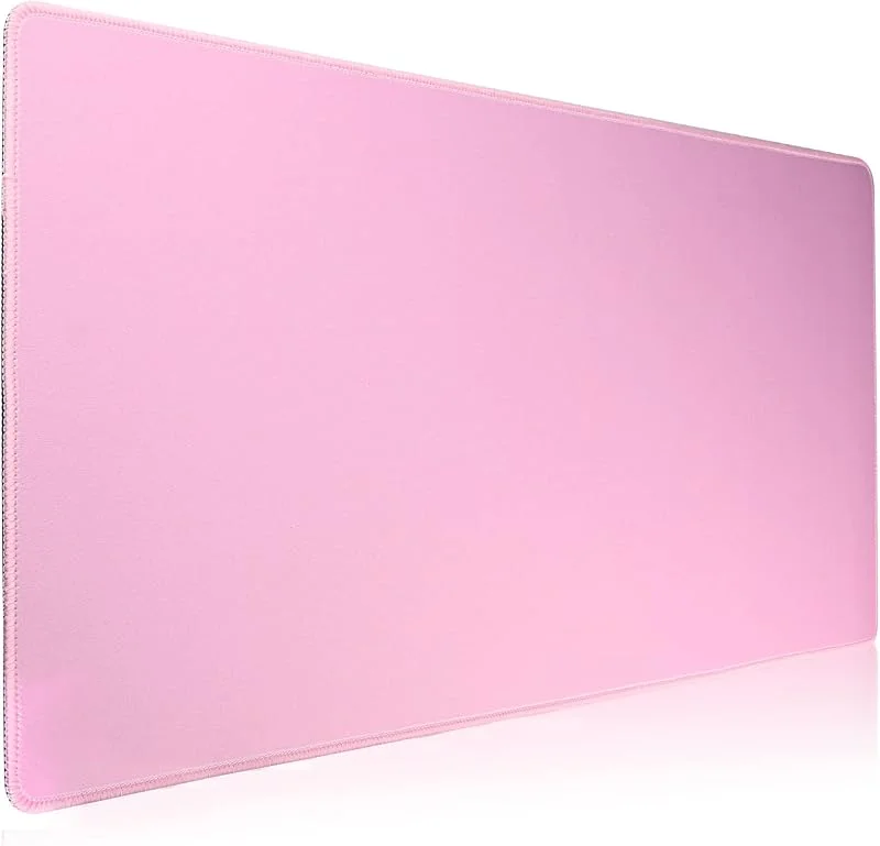 Gaming musmatta, stor musmatta storlek 70 x 30 cm tjocklek 3 mm, premium strukturerad halkfri och vattentät datormusmatta med sydda kanter för spel, kontor, hem 70 x 30 rosa — Datortillbehör