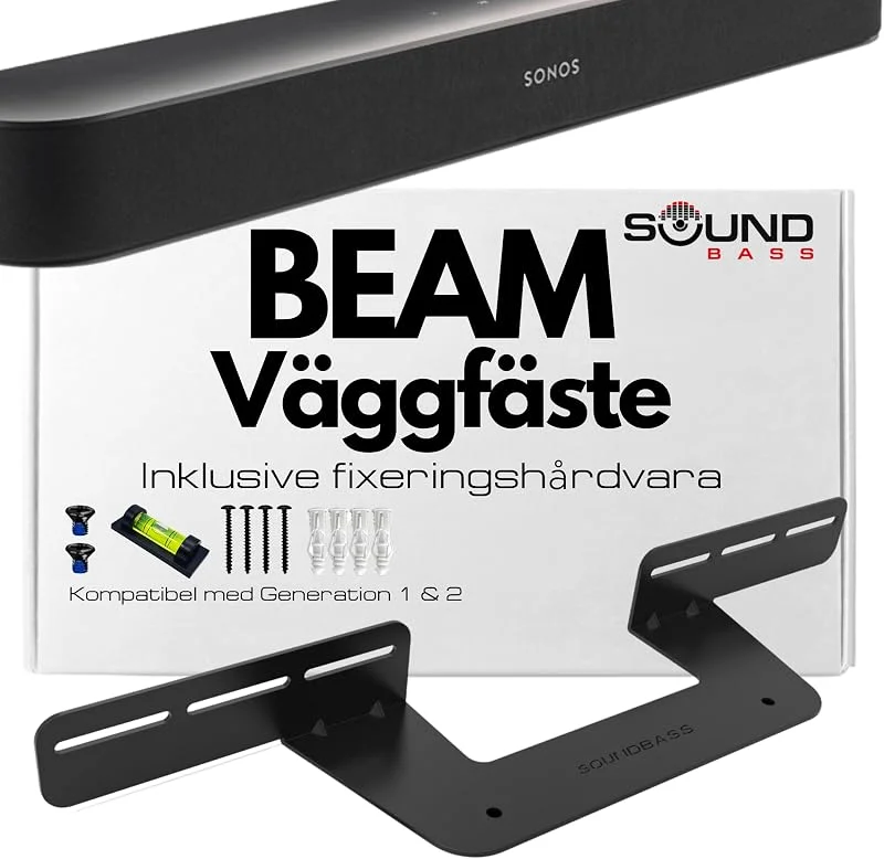 Sound Bass Soundbar Fäste för Sonos Beam Gen 1 & 2 Endast, Svart — TV och streaming