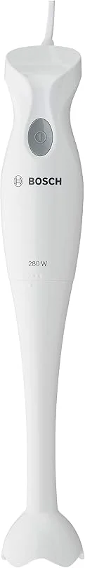 Bosch Stavmixer 280 W Vit - Kraftfull Motor - Enkel att Använda - Mixa med Bara ett Knapptryck - Diskmaskinssäkra Delar Mixerfot - MSM6B100 — Kök & Hushåll