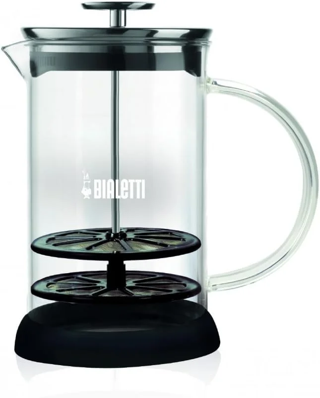 Bialetti Cappuccinatore, Perfect Cream, Mikrovågsugnssäker, diskmaskinssäker, 330 ml, glas, svart, transparent — Kök & Hushåll