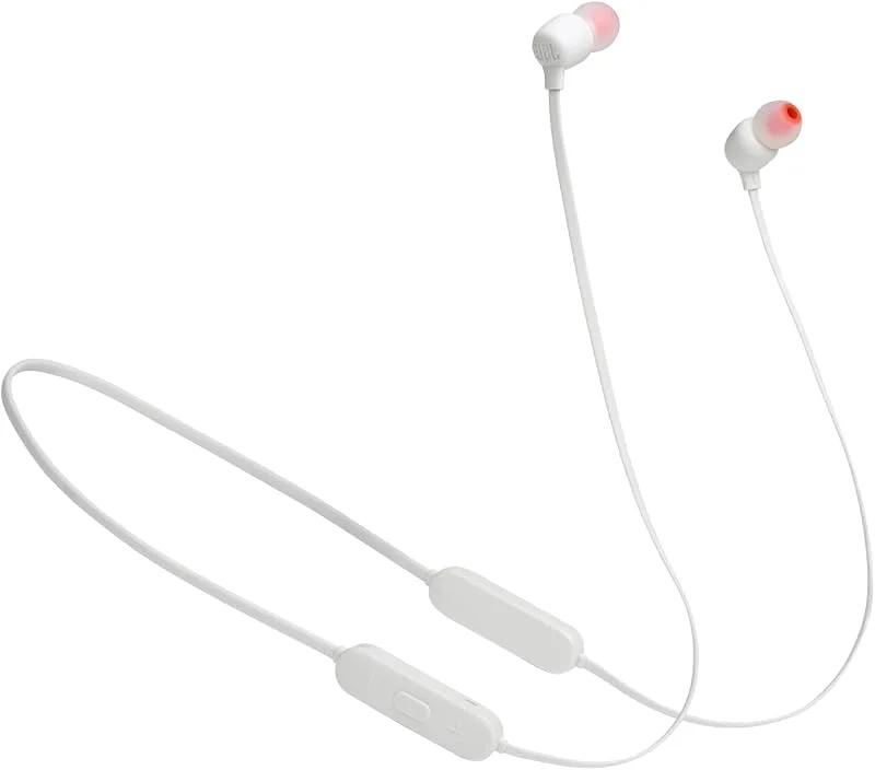 JBL Tune 125BT, JBL Pure Bass Sound, Bluetooth 5.0 för förlustfri kvalitet, 16-timmars batteritid med hastighetsladdning, magnetisk kabelhantering, flerpunktsanslutning, vit — Hörlurar och ljud