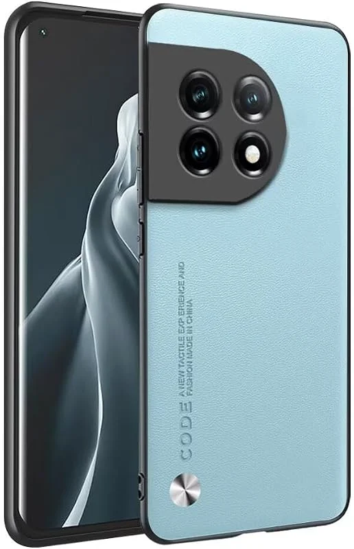HONLEN Fodral för OnePlus 11 5G (6, 7 tum tum) Business Case ryggstöd läder ljusblå — Mobil och surfplatta